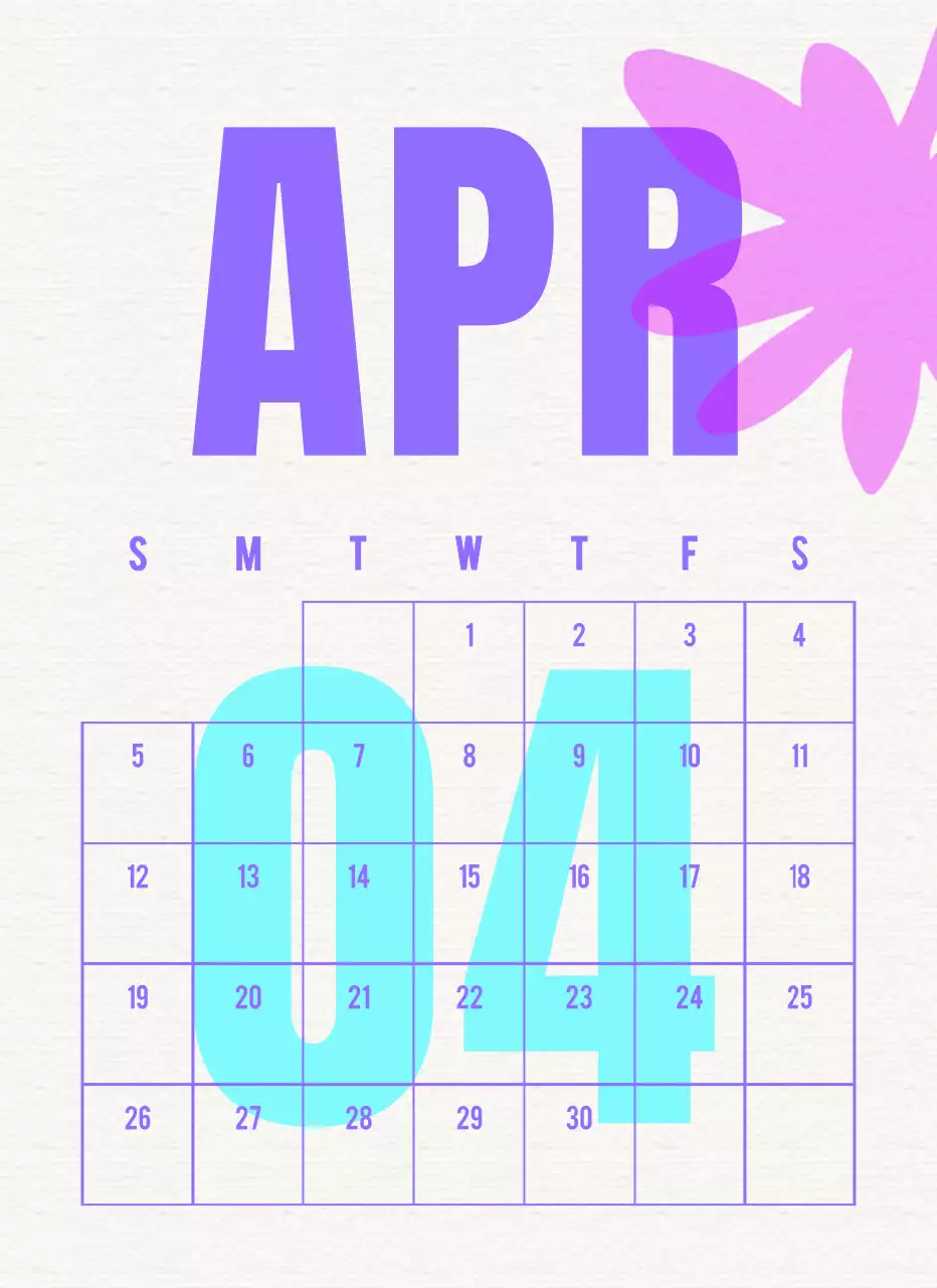 파랑색 빈티지 달력