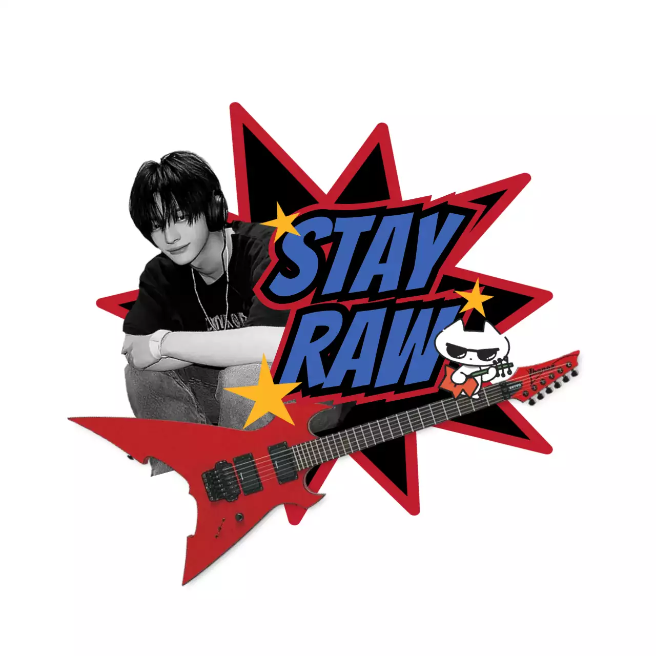 빨강 레트로 음악 포스터