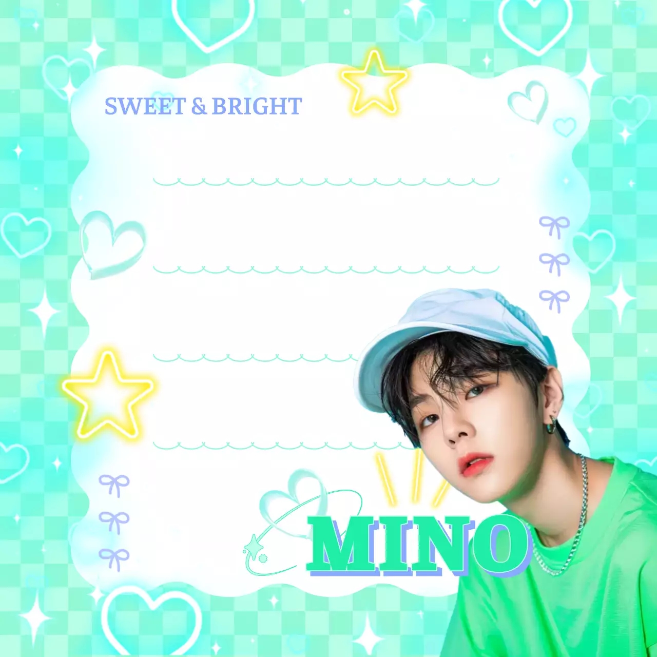 민트 아기자기한 연예인 메모지