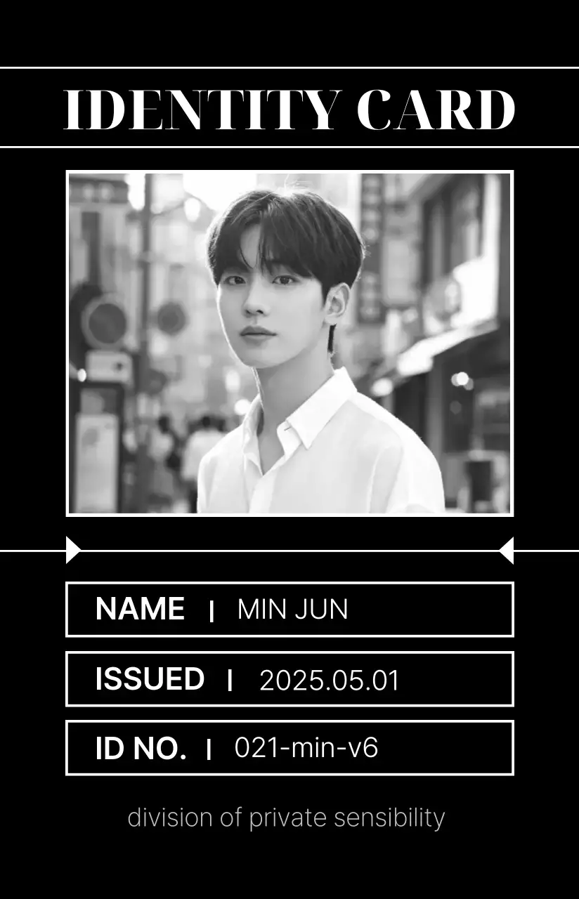 흑백 모던 신분증 굿즈