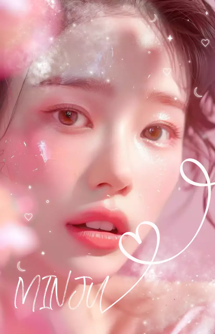 분홍색의 귀여운 아이돌 학생증