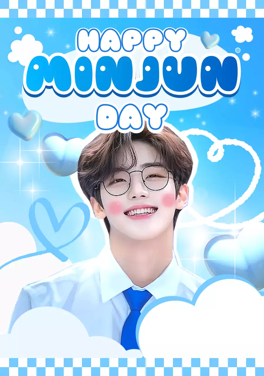 하늘색 아기자기한 생일 축제