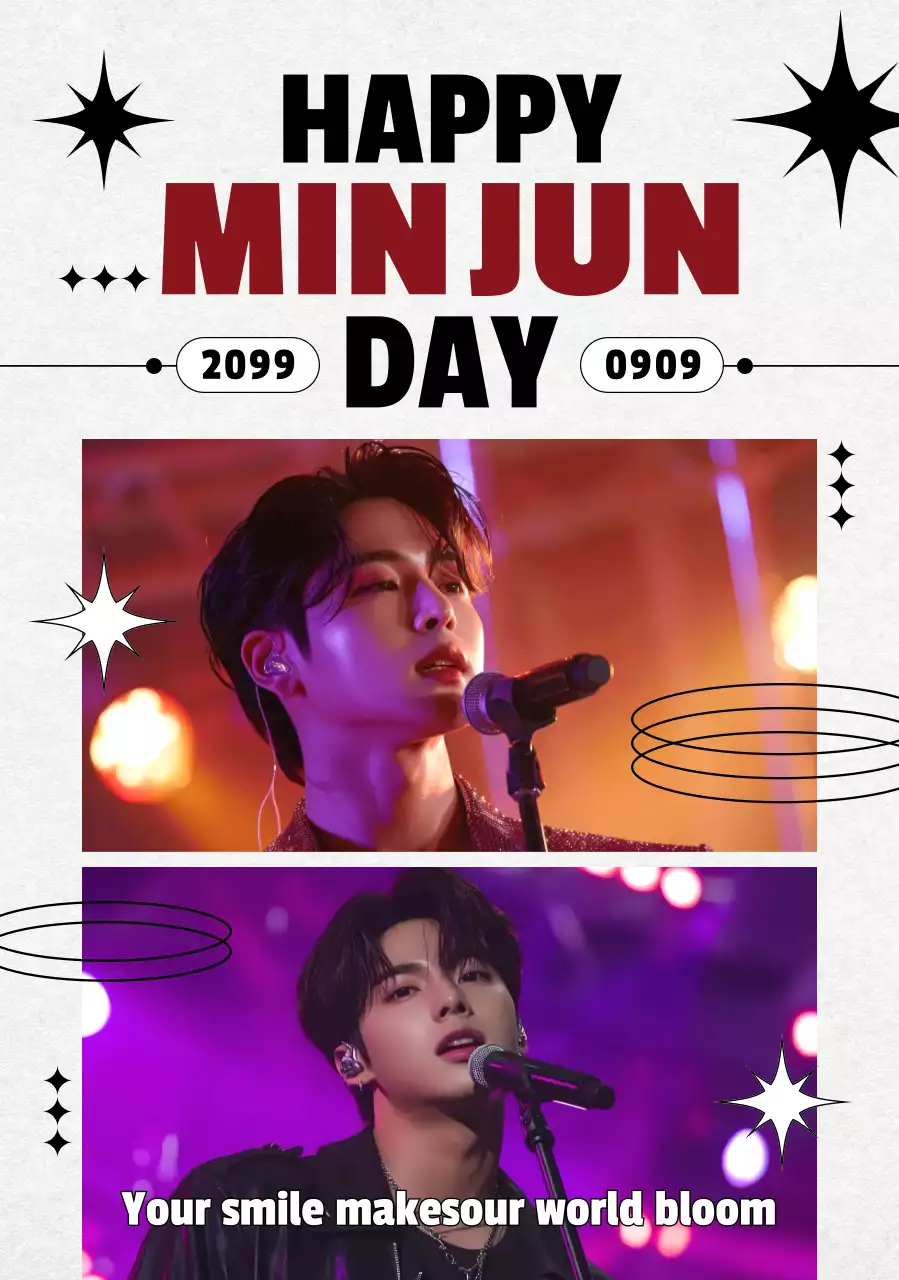 검정 모던 생일 기념