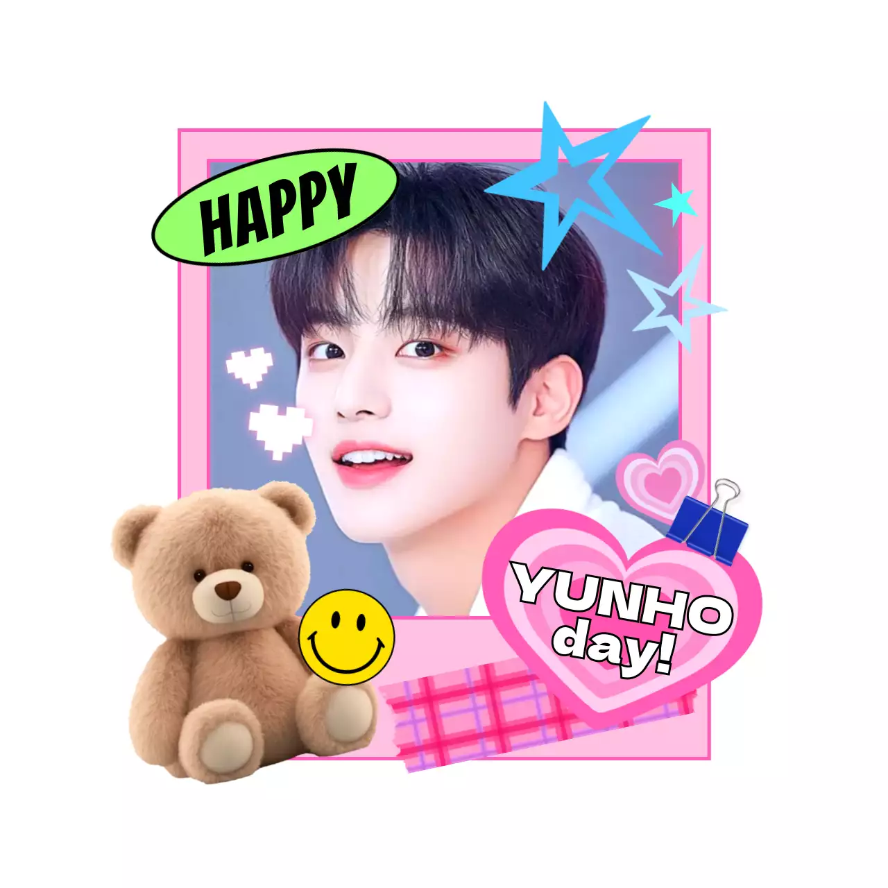 핑크 아기자기한 생일 축제