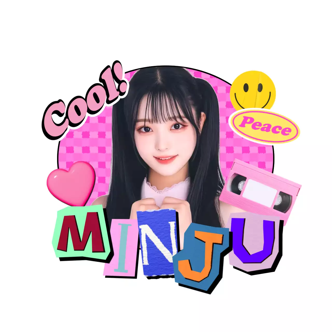 핑크 레트로 캐릭터 굿즈