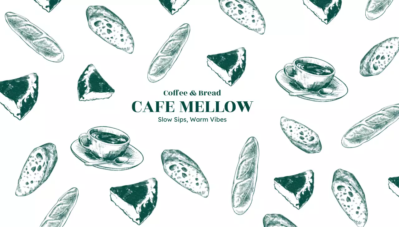 녹색 빈티지 카페 광고