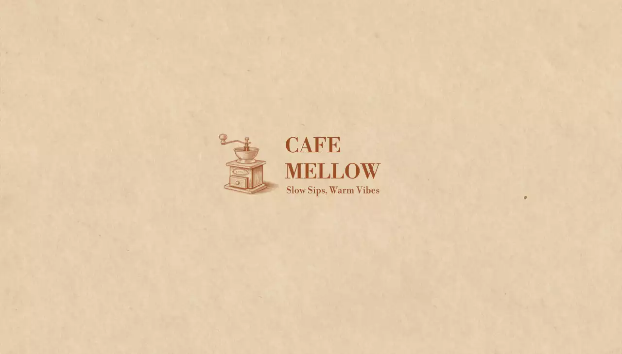 베이지 빈티지 카페 로고