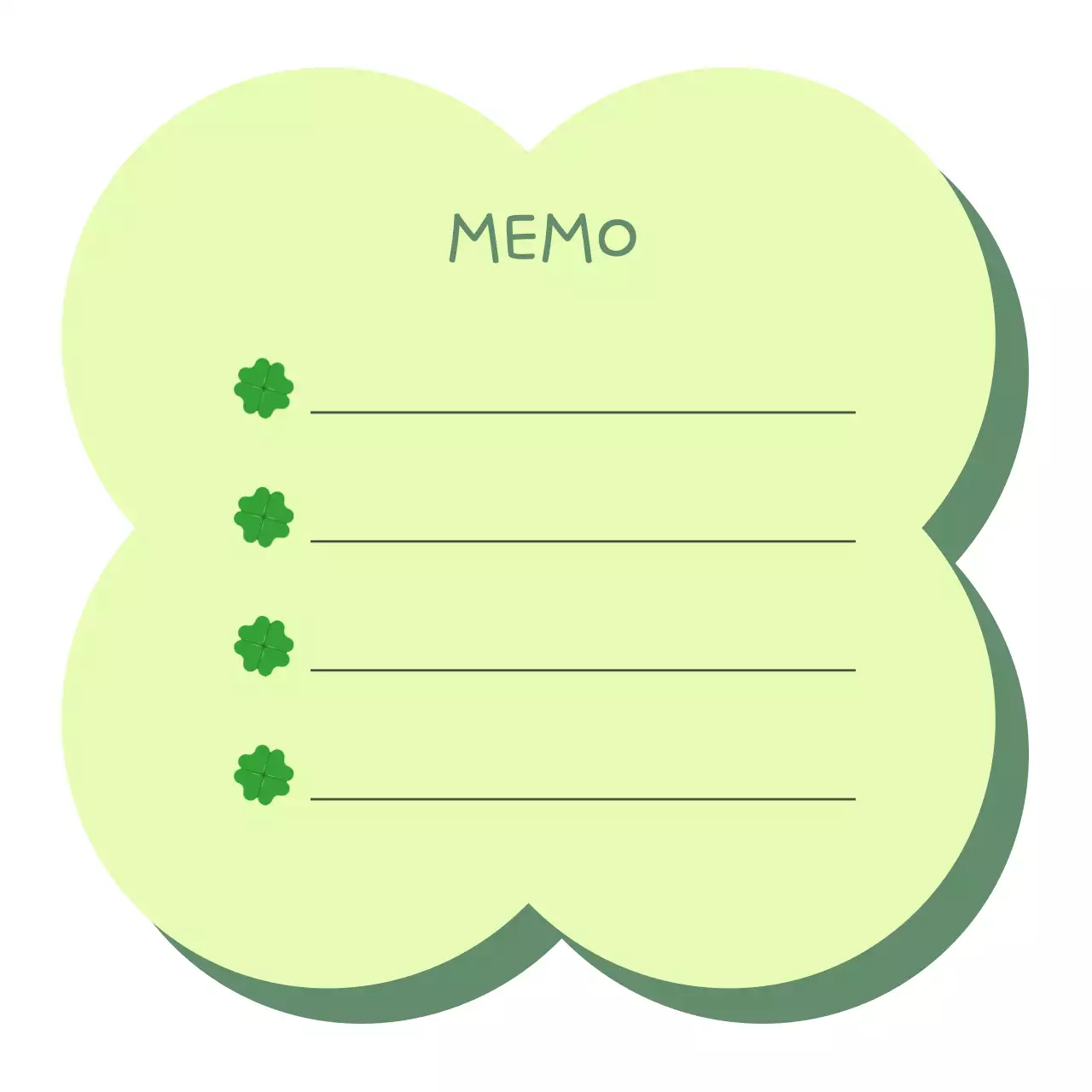 연두 심플 네잎클로버 엽서