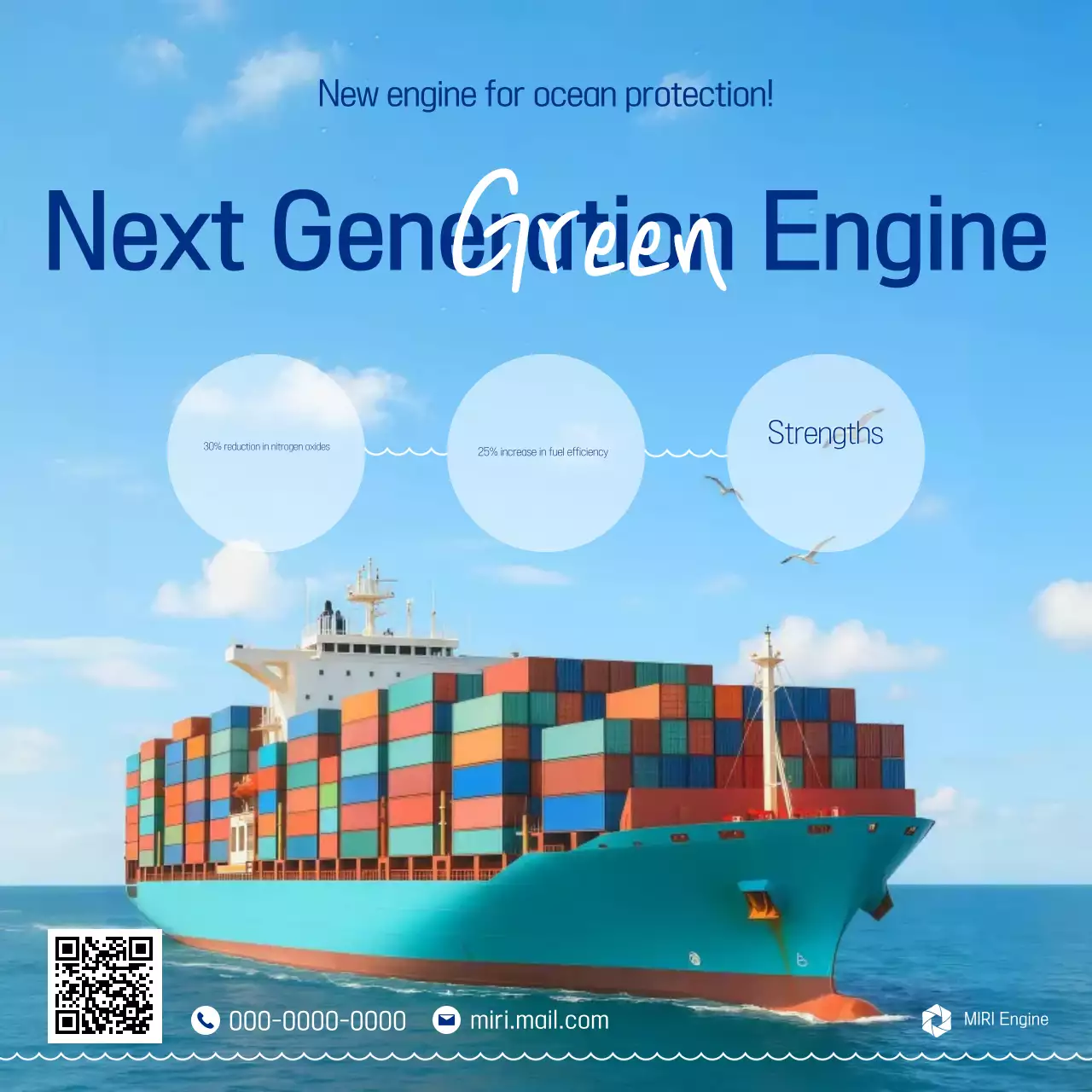 Anúncio ecológico moderno azul-celeste