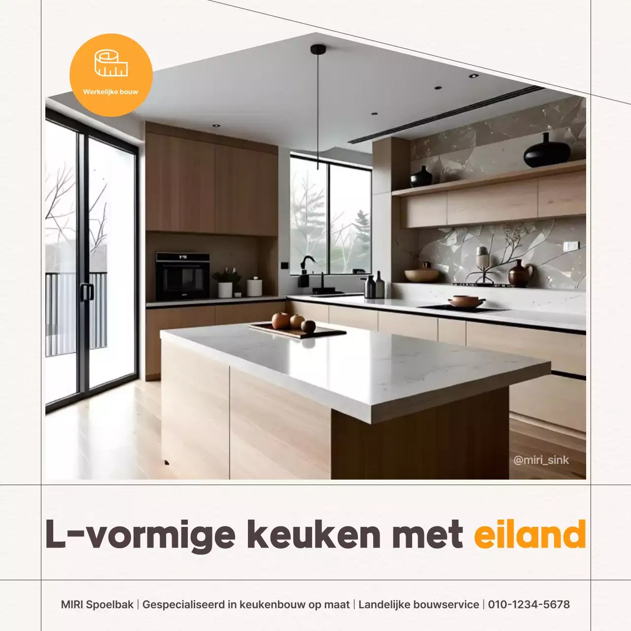Beige moderne keukenadvertentie