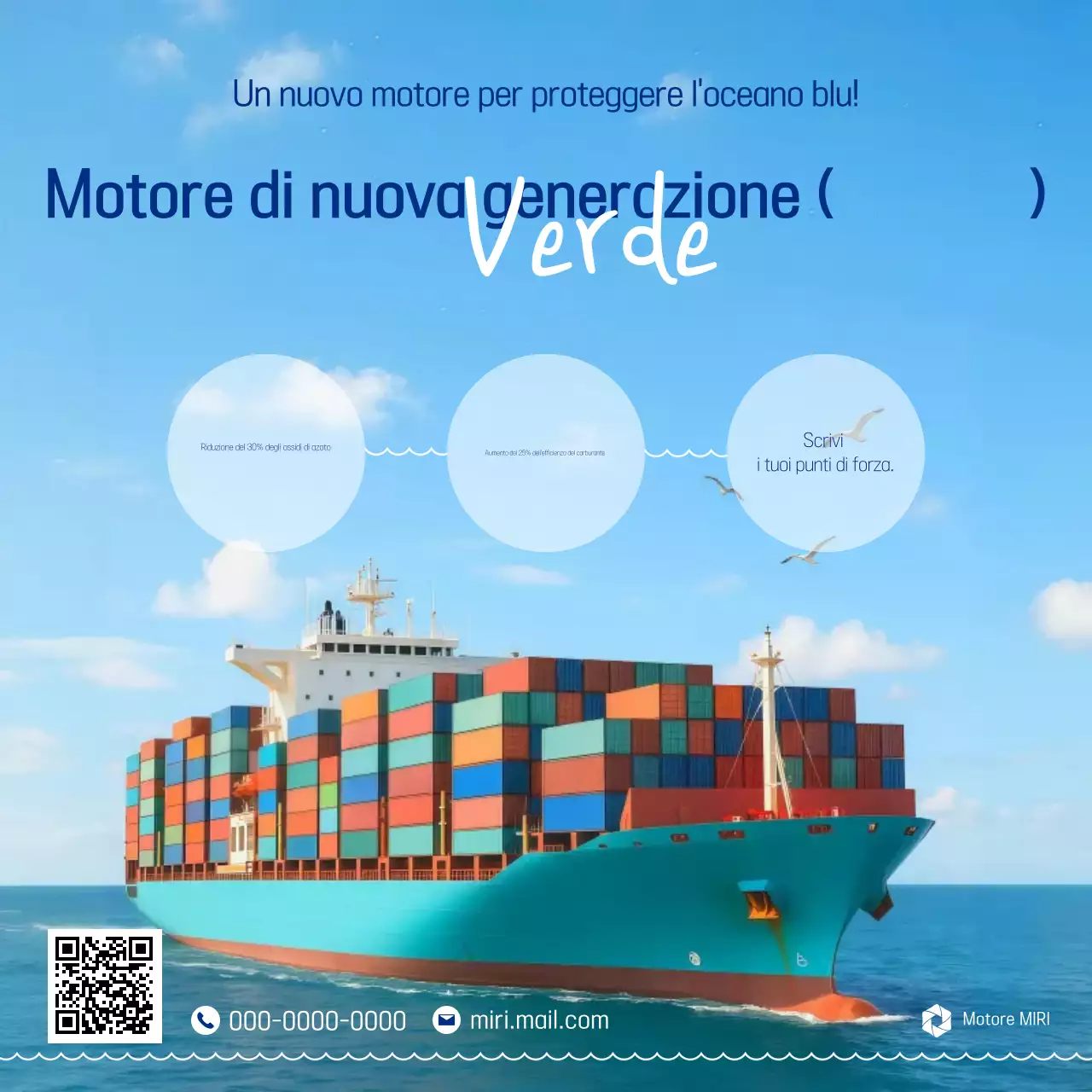 Pubblicità moderna ed ecologica blu cielo