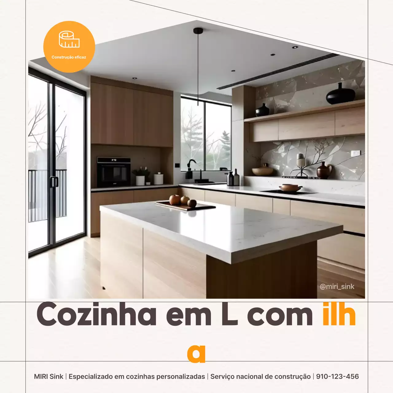 Anúncio de cozinha moderna bege