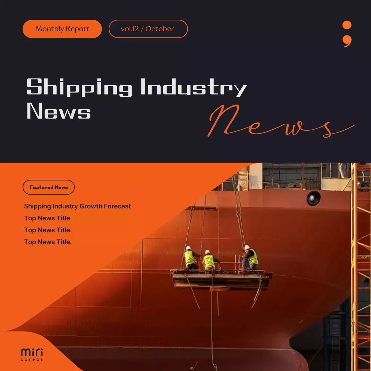 Tin tức ngành vận tải biển được nhấn mạnh màu cam