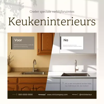 Beige moderne interieuradvertentie
