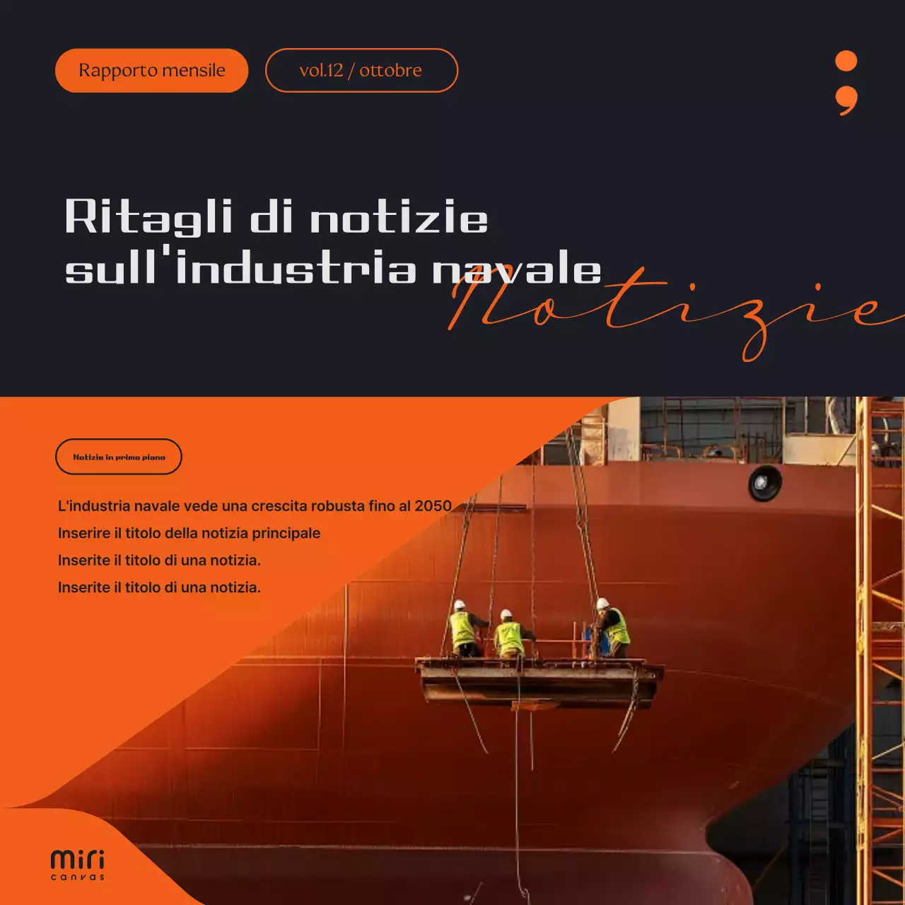 Notizie del settore delle spedizioni in evidenza in arancione