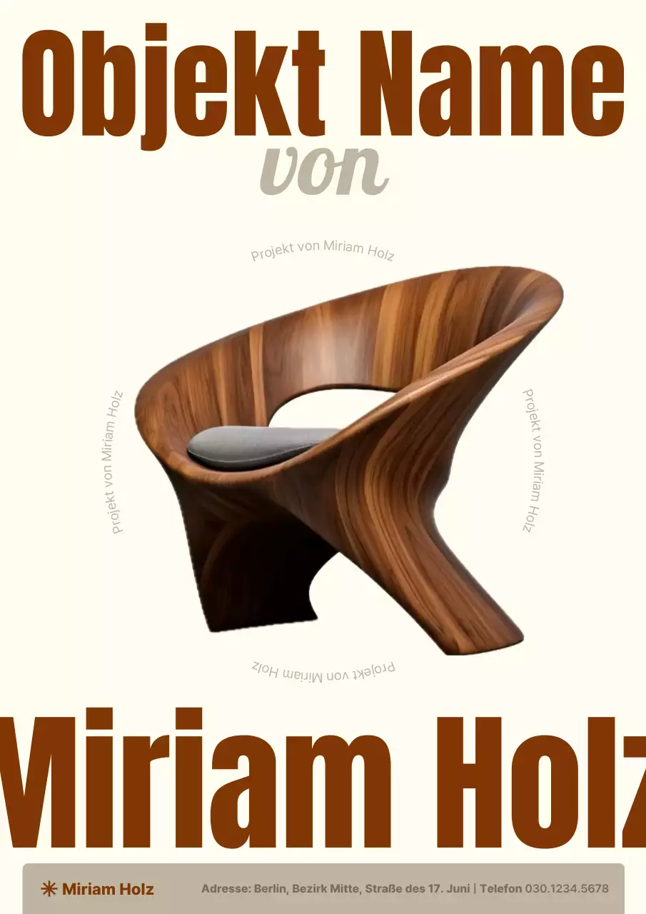 Werbung für moderne Möbel in Braun