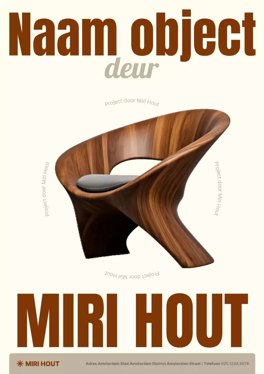 Advertentie voor bruin modern meubilair