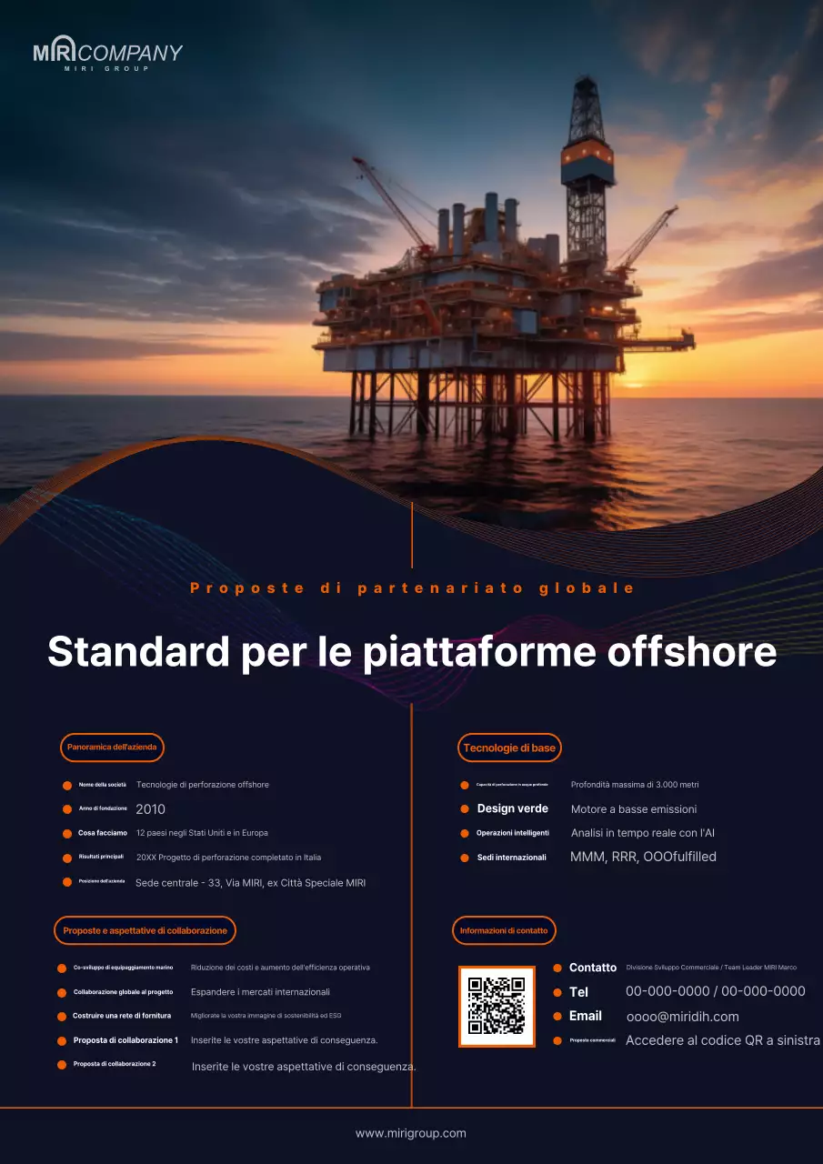 Proposta di tecnologia marina moderna arancione