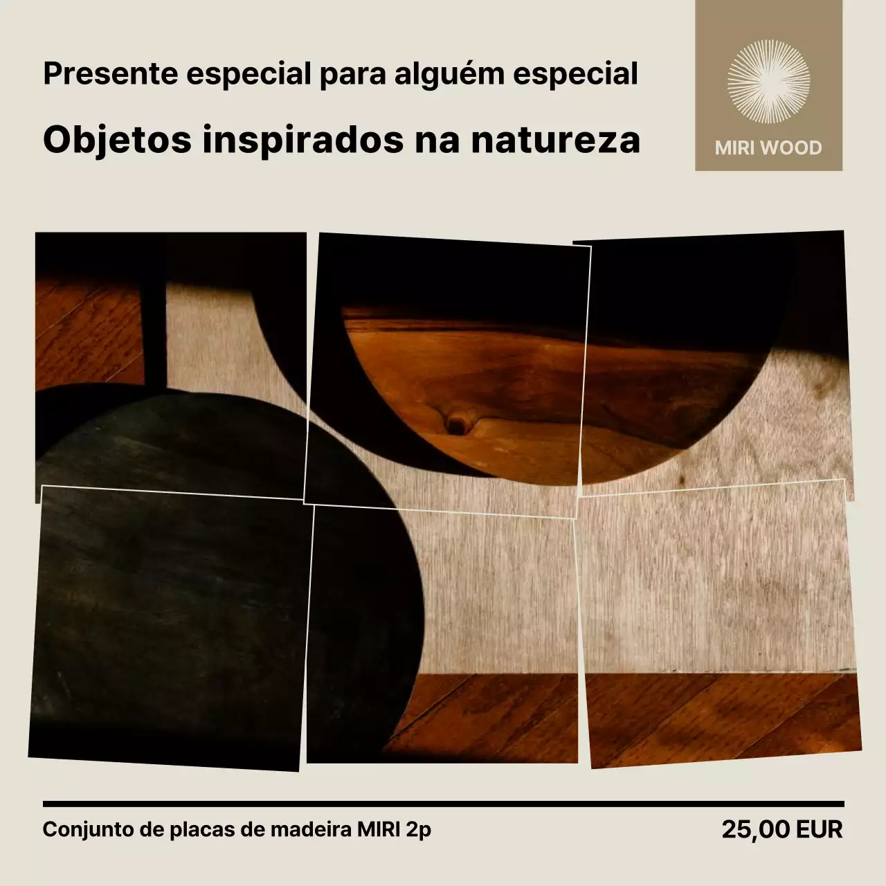 Promoção de produtos naturais modernos bege