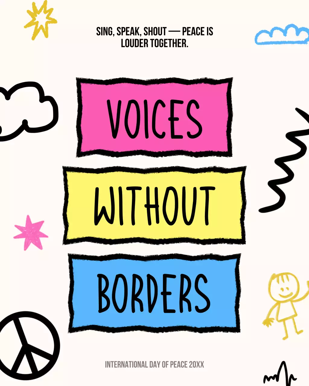 Colorful Playful Peace Announcement Instagram Post