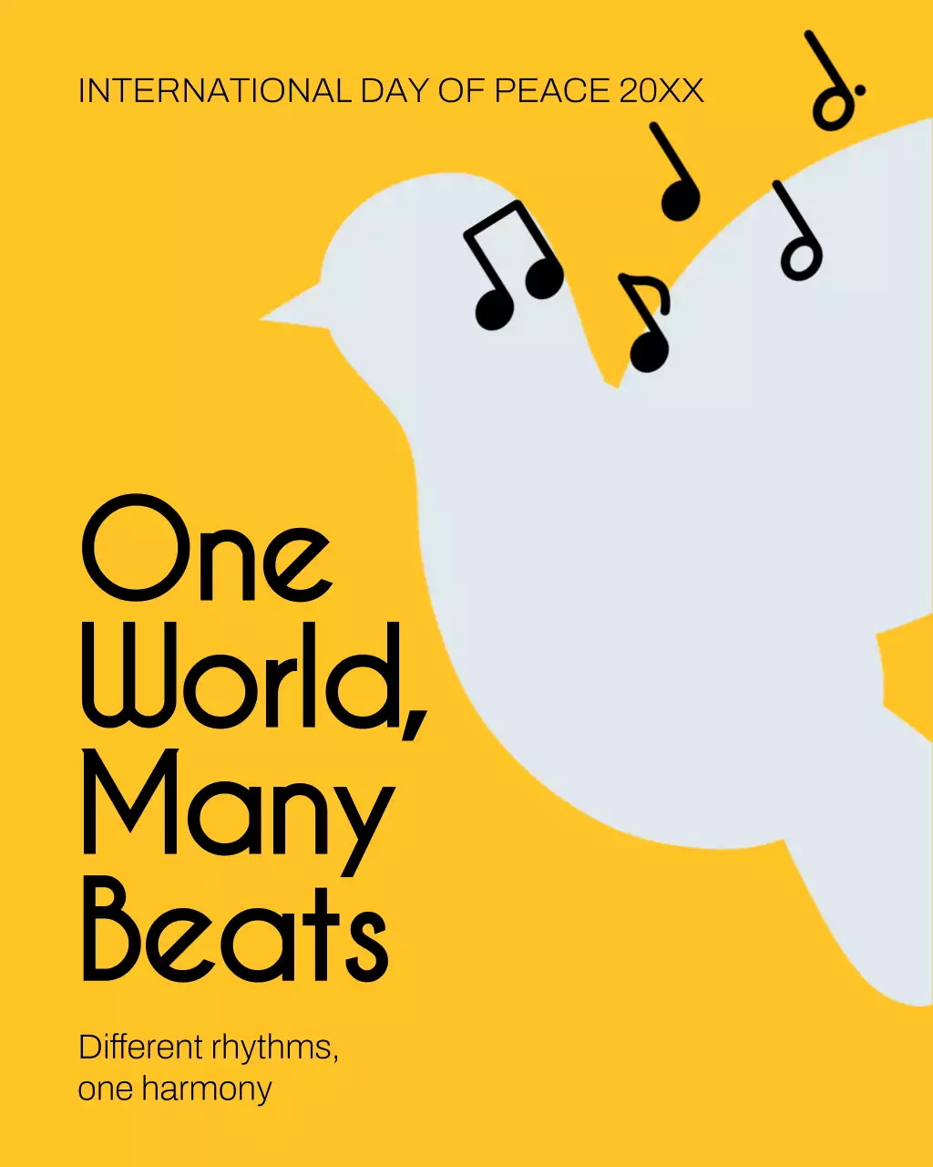 Yellow Minimal Peace Announcement Instagram Post