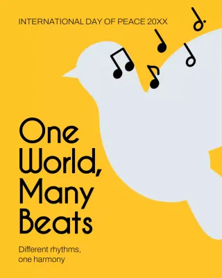 Yellow Minimal Peace Announcement Instagram Post