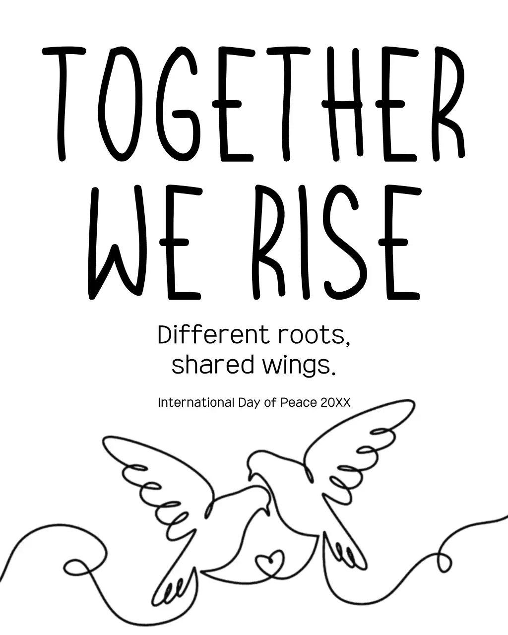 Black Minimalist Peace Announcement Instagram Post