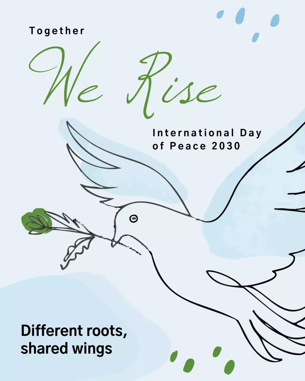 Blue Minimalist Peace Announcement Instagram Post