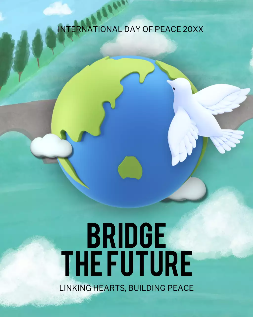 Blue Modern Peace Announcement Instagram Post