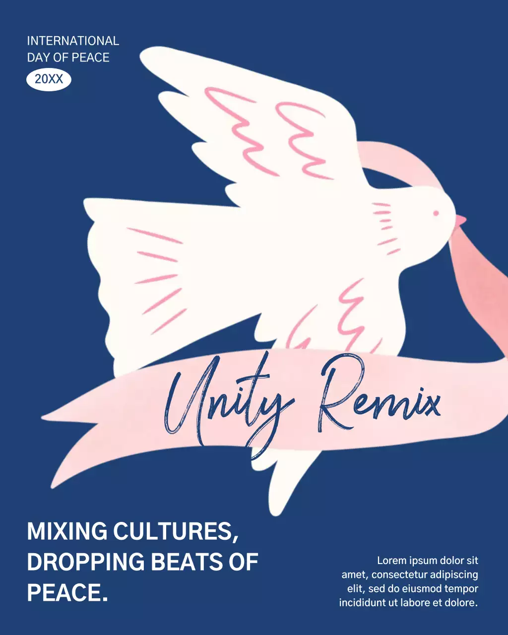 Blue Modern Peace Event Instagram Post