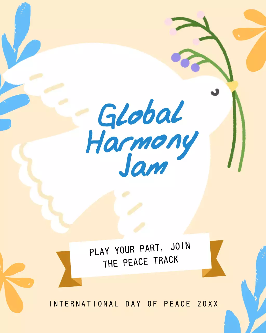 Blue Modern Peace Announcement Instagram Post