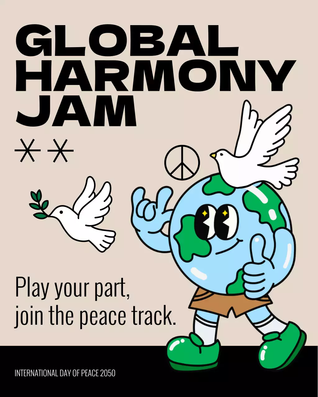 Beige Retro Peace Event Instagram Post