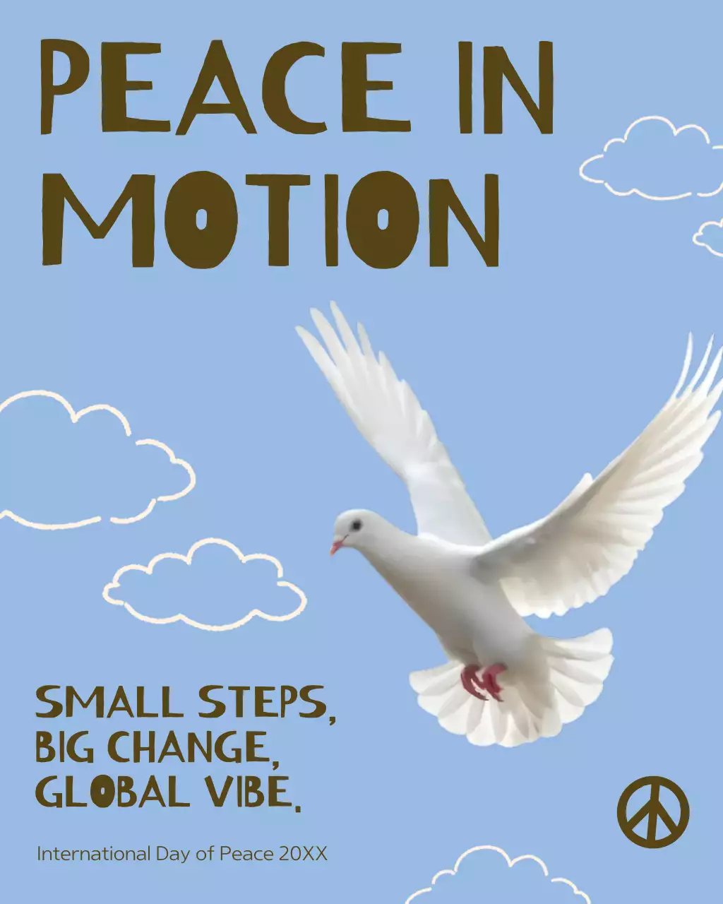 Blue Minimal Peace Announcement Instagram Post