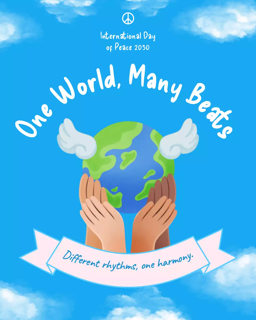 Blue Artistic Peace Announcement Instagram Post