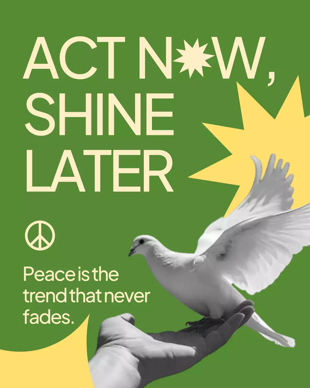 Blue Minimalp Peace Announcement Instagram Post