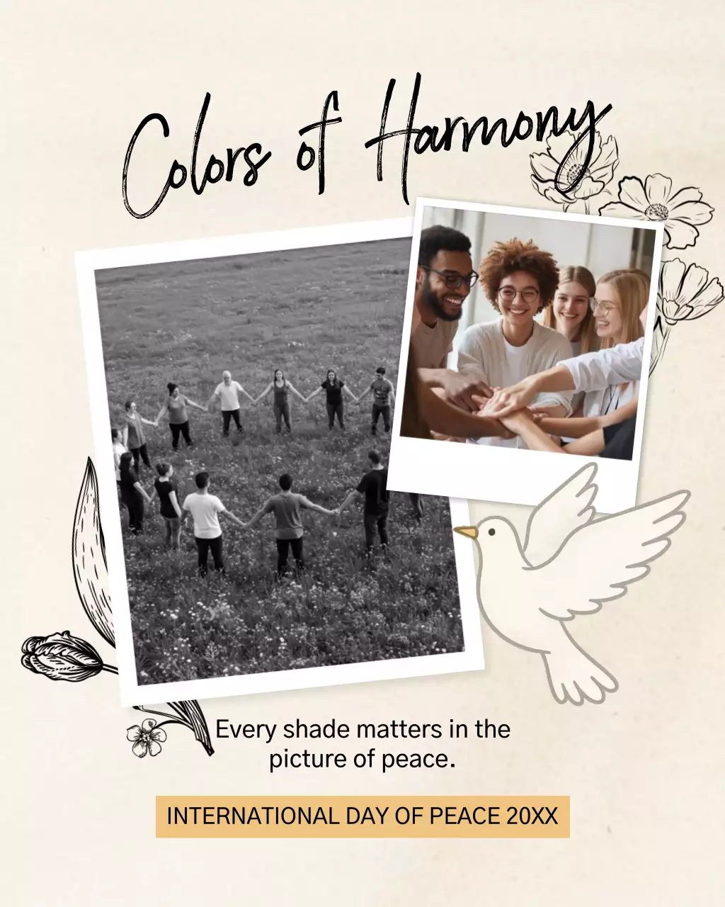 Beige Elegant Unity Announcement Instagram Post