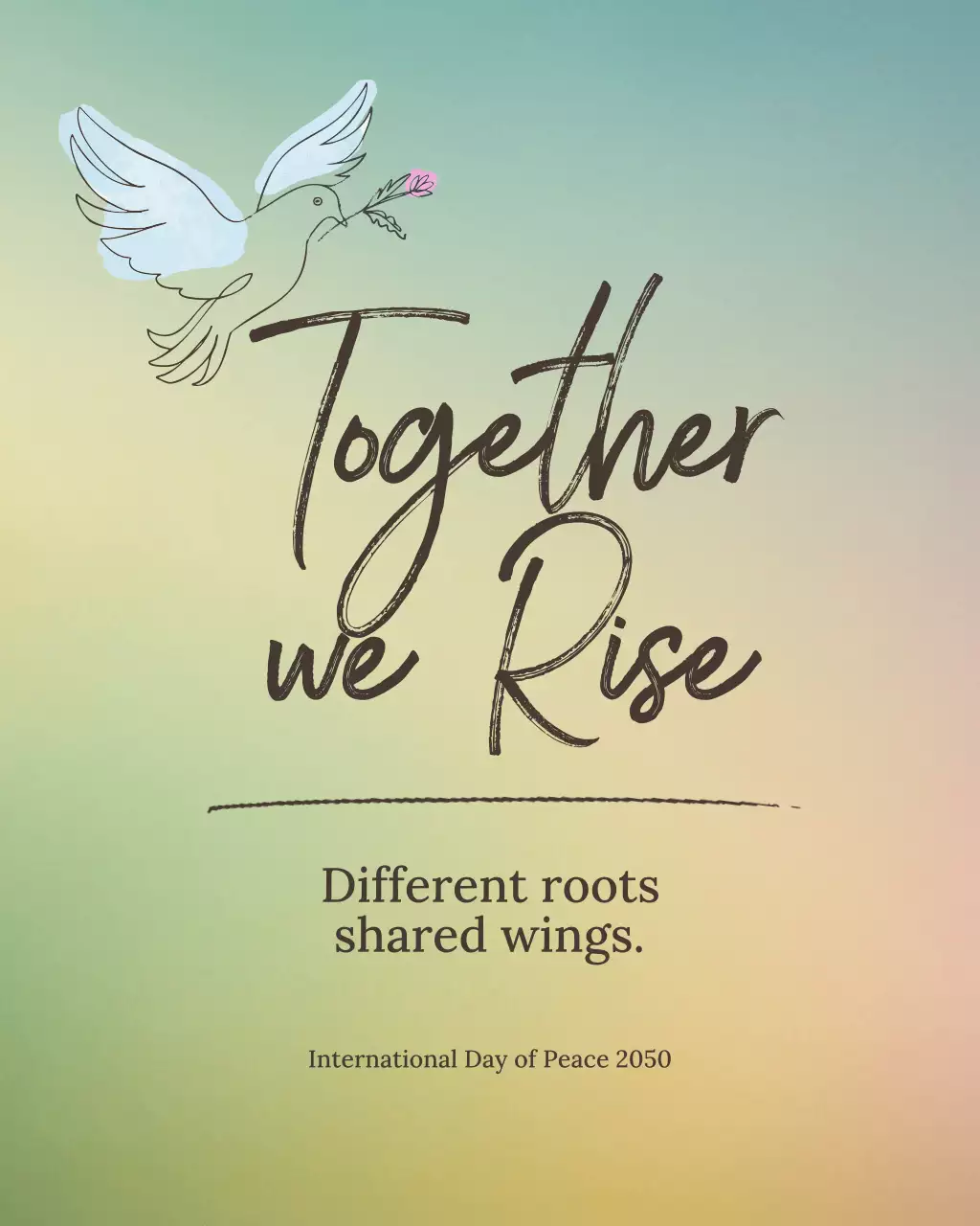 Beige Floral Peace Event Instagram Post