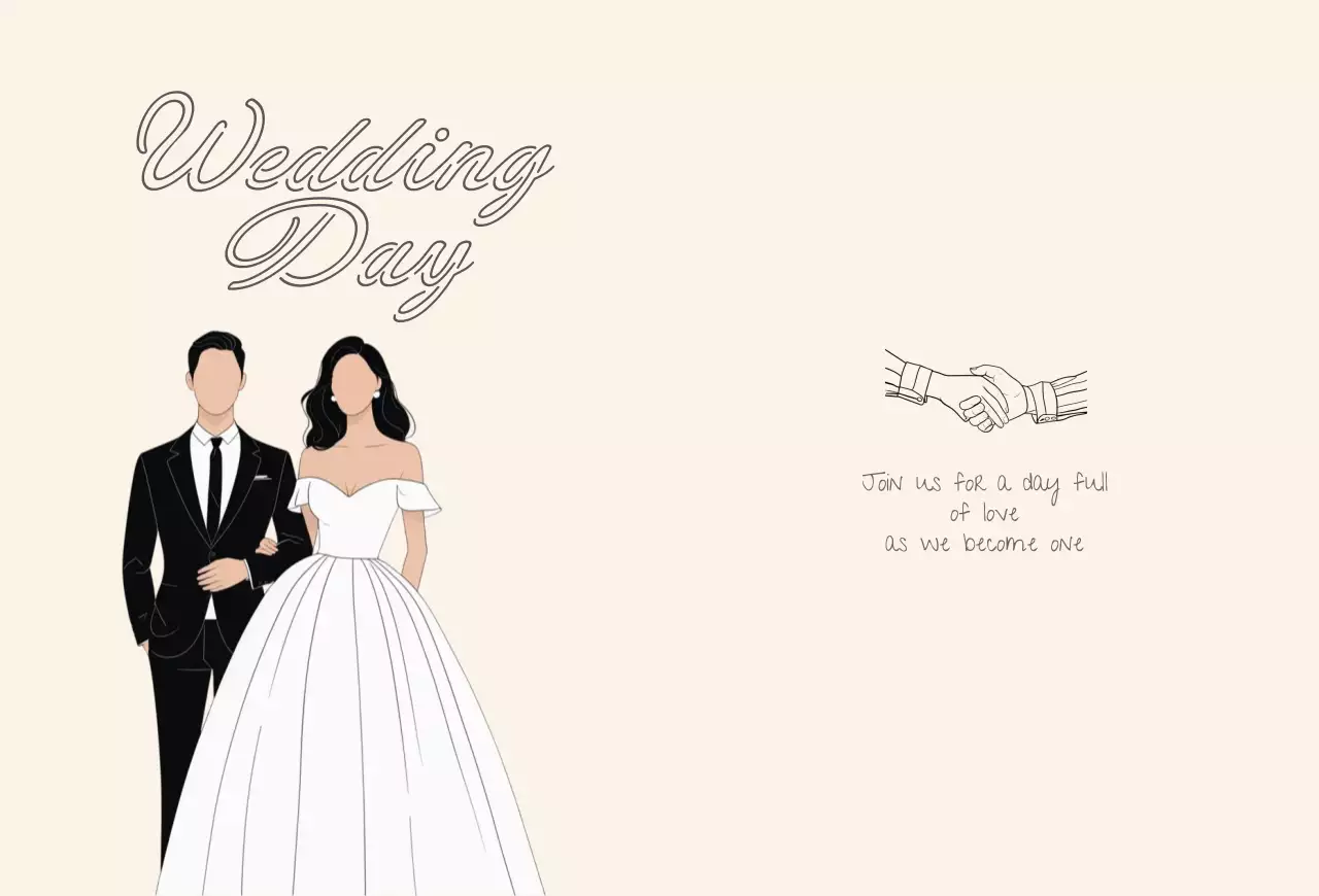 베이지 클래식 결혼 초대장