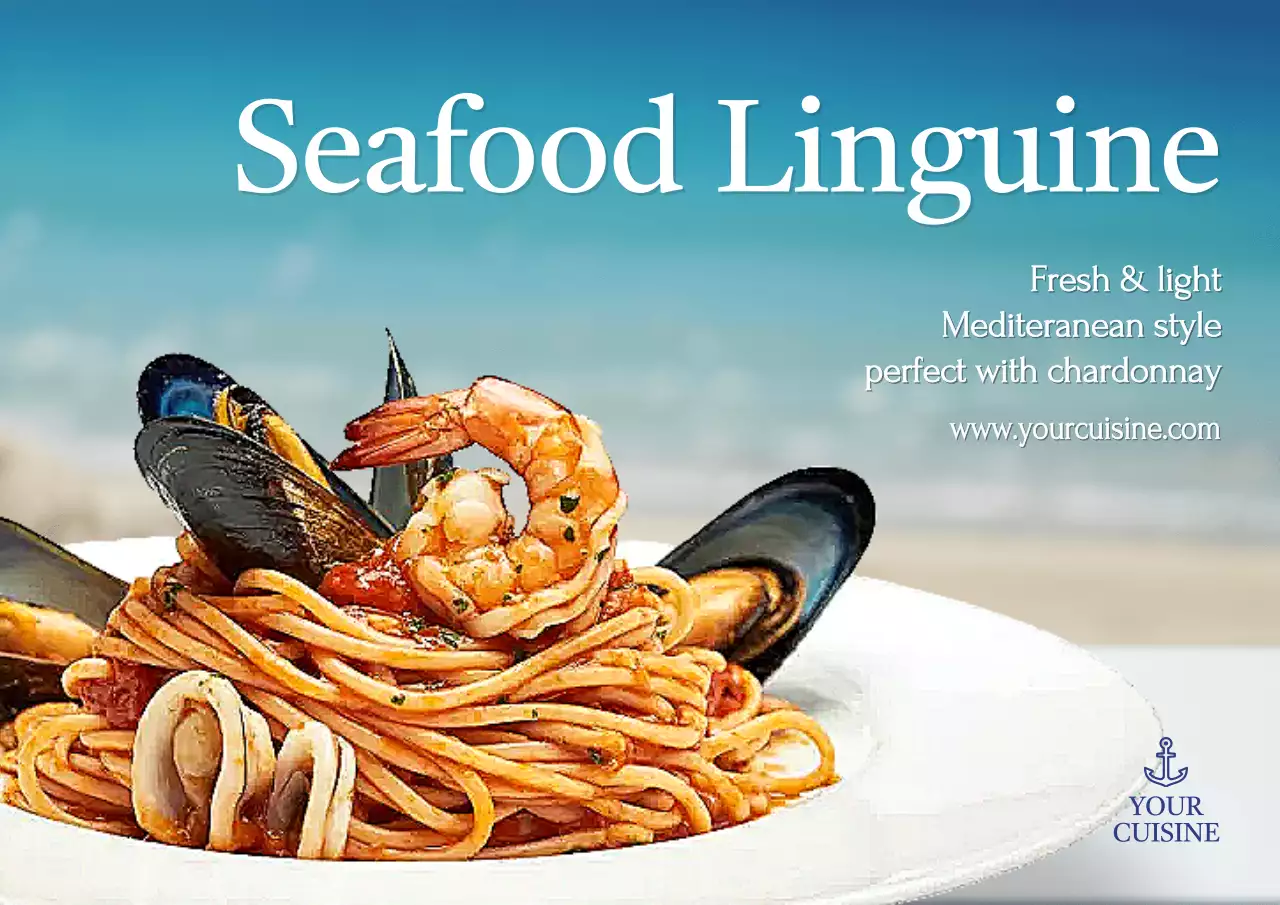 blue elegant seafood advertisement