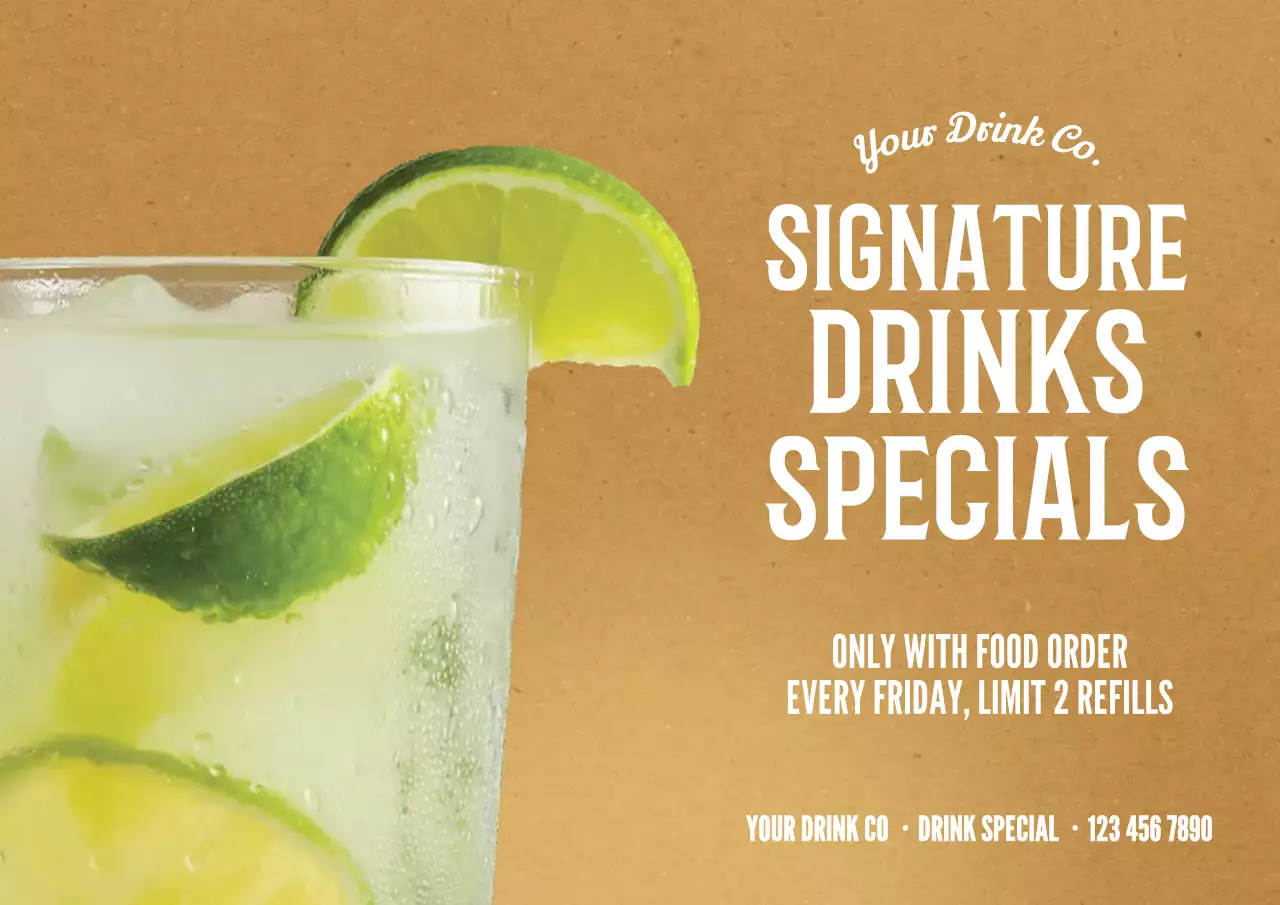 beige rustic drink promotion