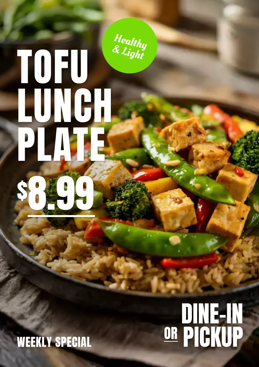 Green Modern Lunch Promotion Poster