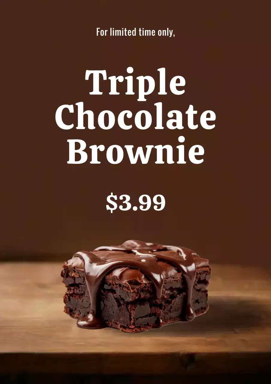 Brown Classic Dessert Promotion Poster