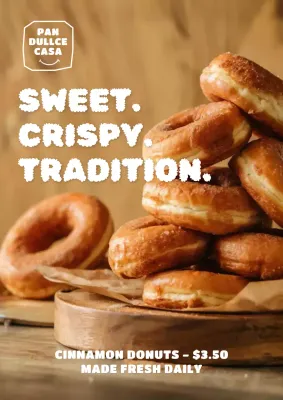 Brown Rustic Donut Advertisement Poster