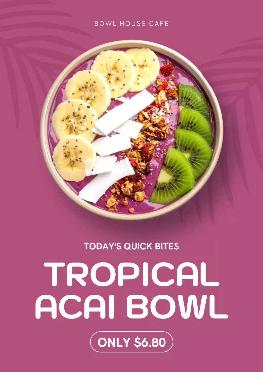 Pink Modern Food Promotion Poster