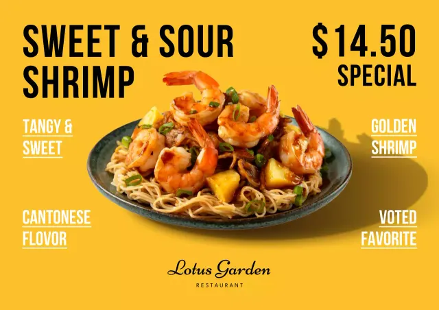 Poster Promosi Makanan Cina Modern Kuning