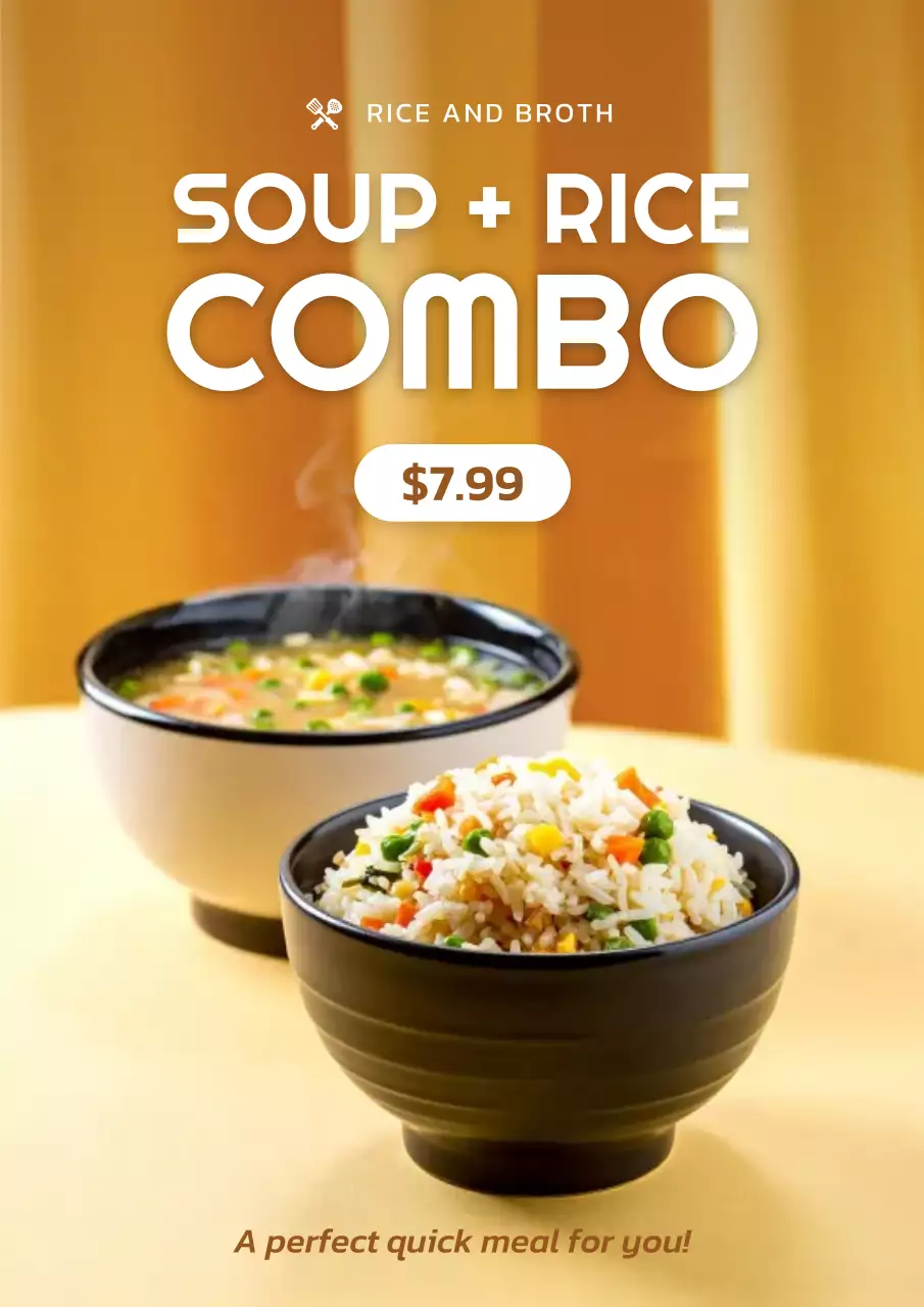 Yellow Minimal Food Promotion Poster