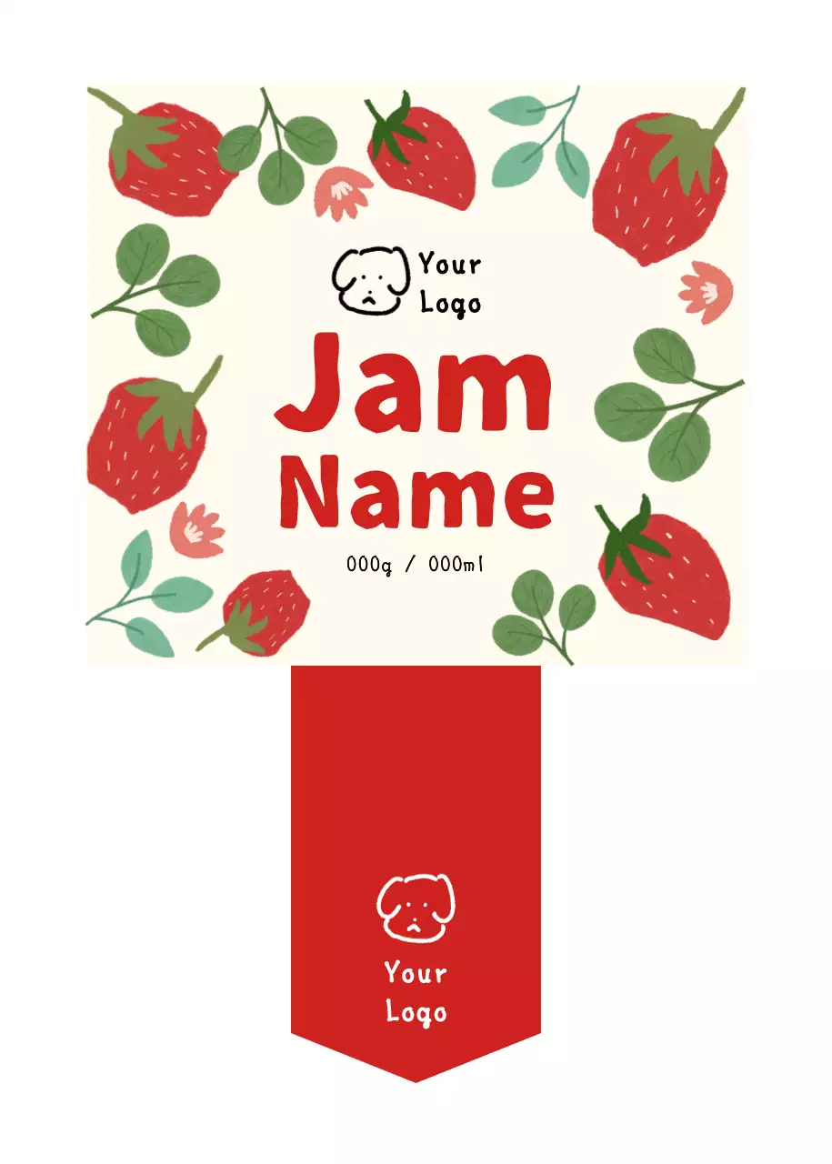 赤 かわいい 食品 ラベル パターン