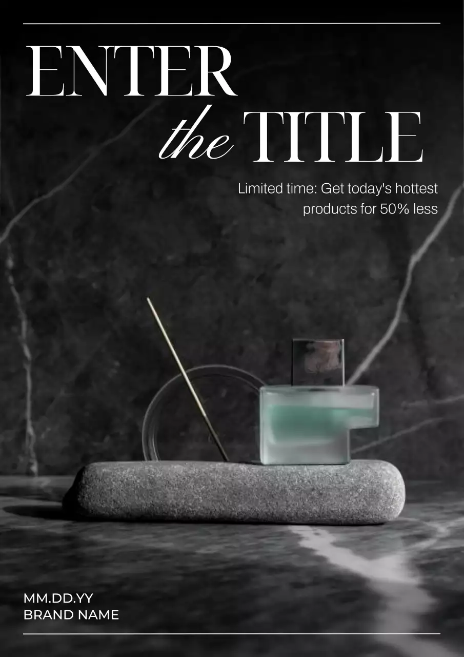 grey minimalist perfume promotion