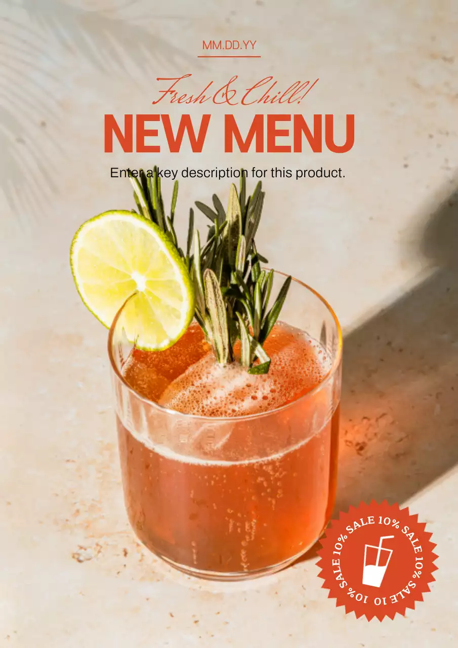 orange modern drink promotion