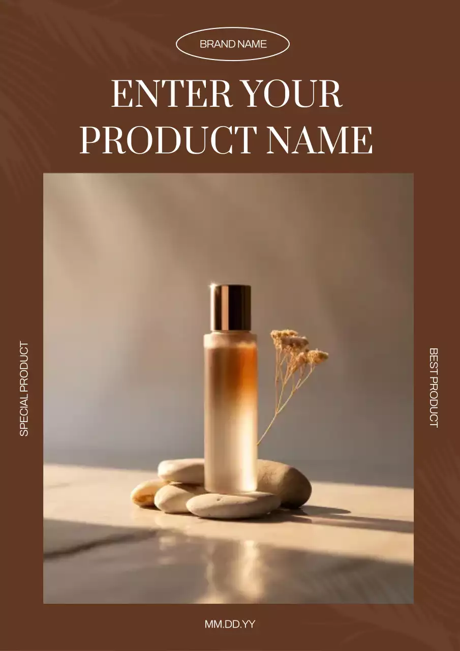 brown minimalist product advertisement